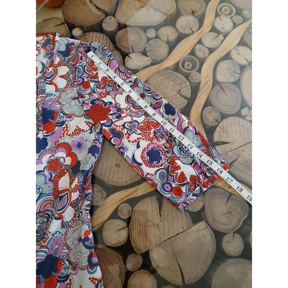 Liberty of London for Target Popover Blouse Floral Paisley Half Sleeve Top M - Picture 6 of 9